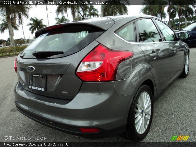 Sterling Grey Metallic / Arctic White Leather 2012 Ford Focus SEL 5-Door