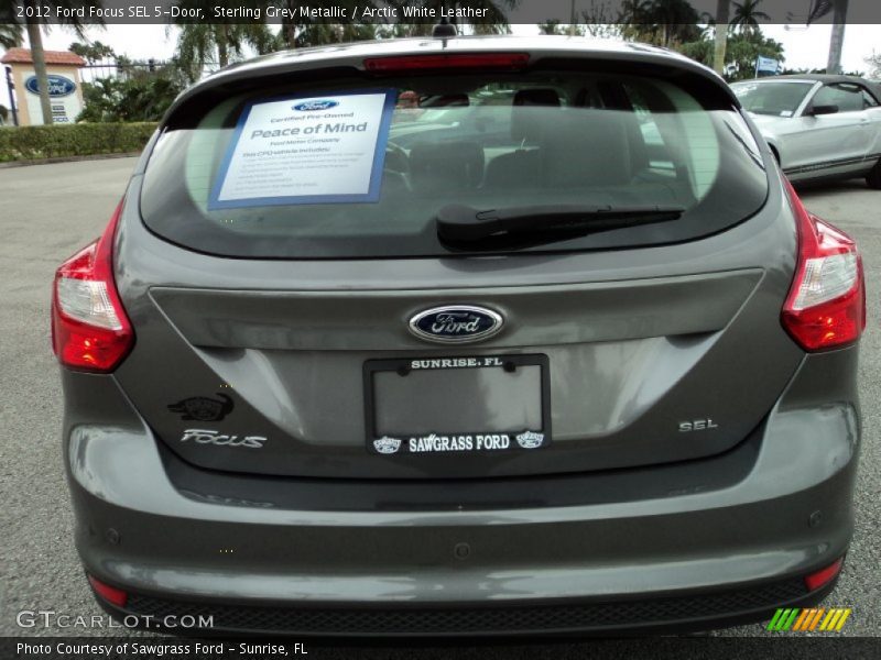 Sterling Grey Metallic / Arctic White Leather 2012 Ford Focus SEL 5-Door