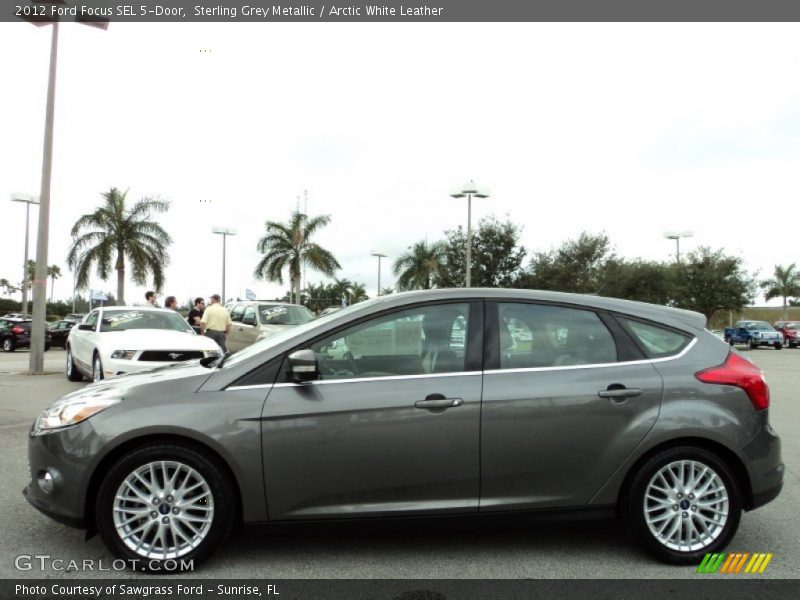 Sterling Grey Metallic / Arctic White Leather 2012 Ford Focus SEL 5-Door