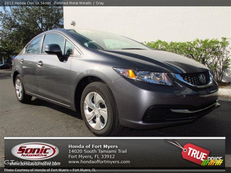 Polished Metal Metallic / Gray 2013 Honda Civic LX Sedan