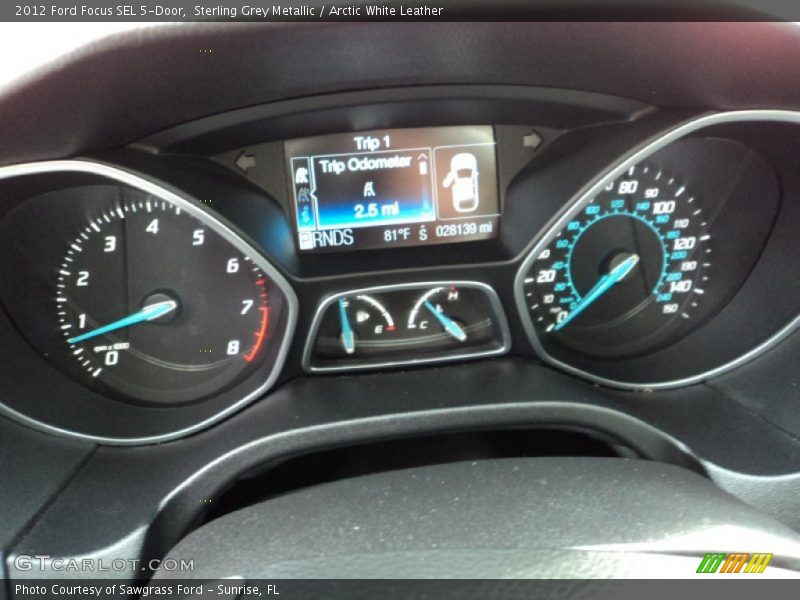 Sterling Grey Metallic / Arctic White Leather 2012 Ford Focus SEL 5-Door