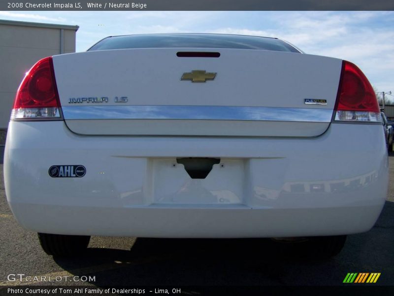 White / Neutral Beige 2008 Chevrolet Impala LS