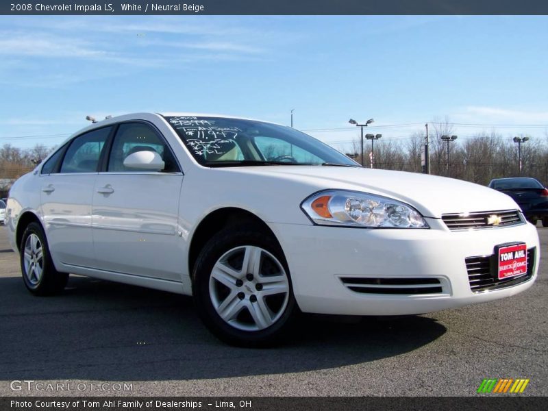 White / Neutral Beige 2008 Chevrolet Impala LS