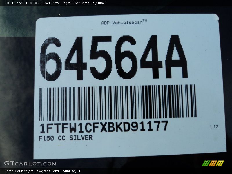 Ingot Silver Metallic / Black 2011 Ford F150 FX2 SuperCrew