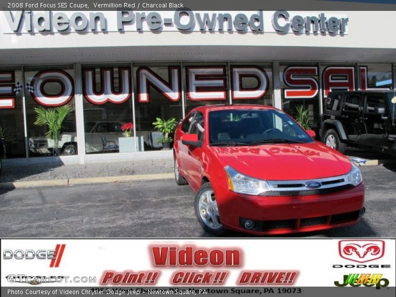 Vermillion Red / Charcoal Black 2008 Ford Focus SES Coupe