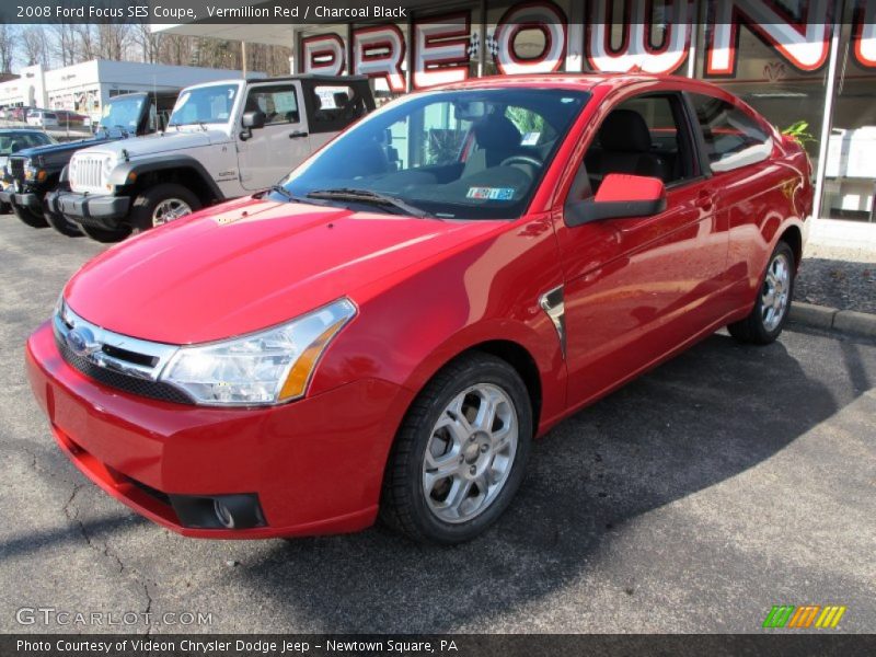 Vermillion Red / Charcoal Black 2008 Ford Focus SES Coupe