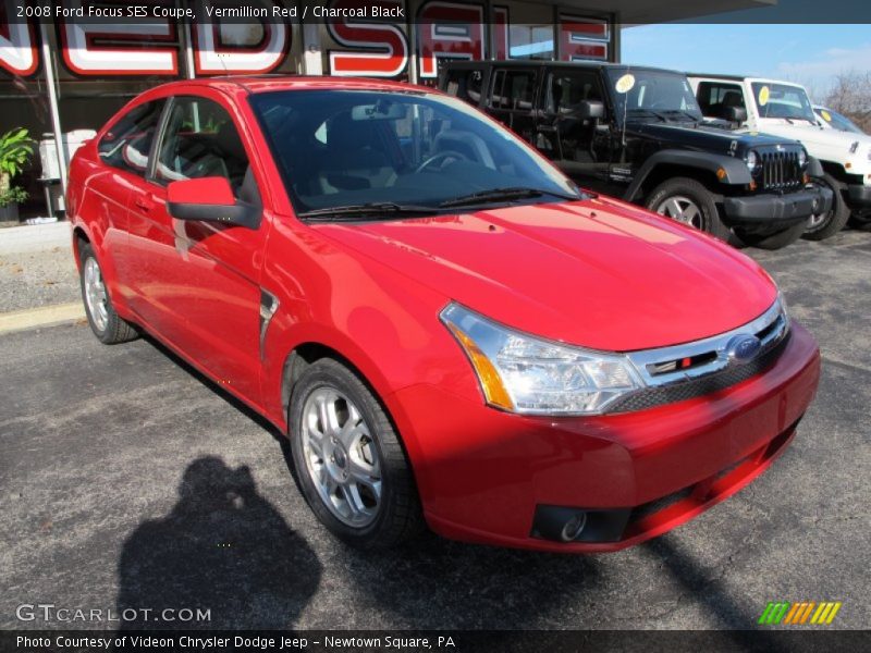 Vermillion Red / Charcoal Black 2008 Ford Focus SES Coupe
