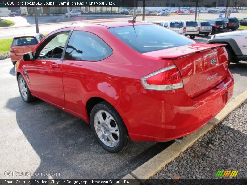 Vermillion Red / Charcoal Black 2008 Ford Focus SES Coupe