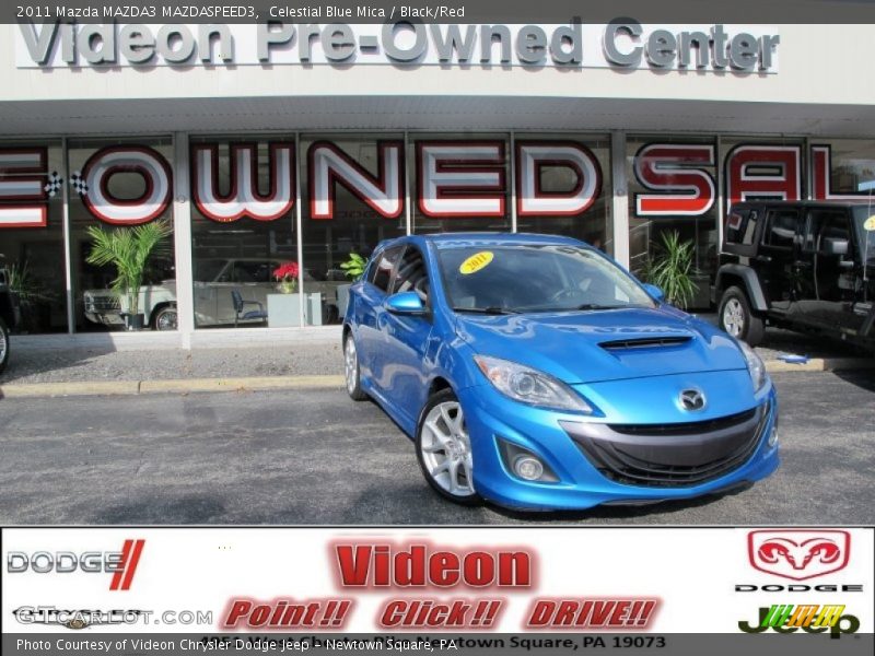 Celestial Blue Mica / Black/Red 2011 Mazda MAZDA3 MAZDASPEED3