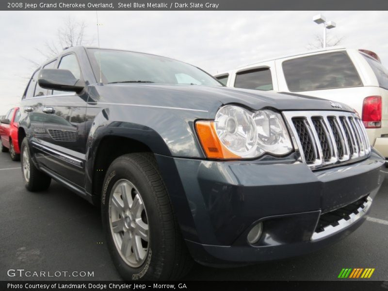Steel Blue Metallic / Dark Slate Gray 2008 Jeep Grand Cherokee Overland