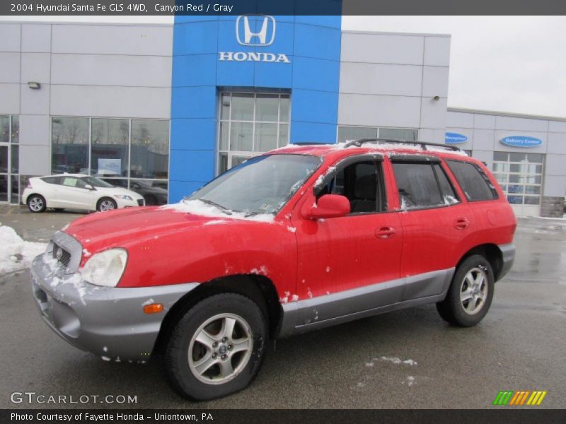 Canyon Red / Gray 2004 Hyundai Santa Fe GLS 4WD