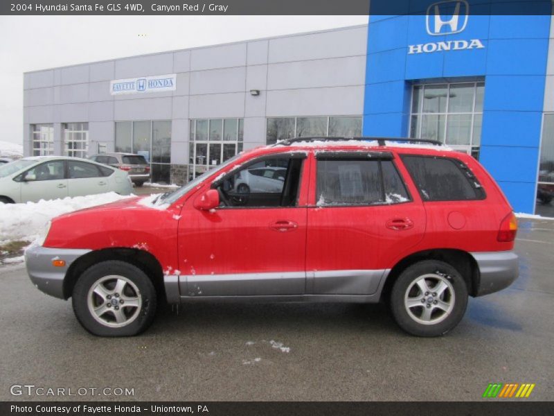 Canyon Red / Gray 2004 Hyundai Santa Fe GLS 4WD