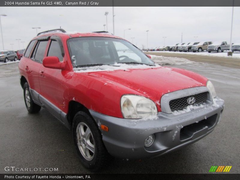 Canyon Red / Gray 2004 Hyundai Santa Fe GLS 4WD