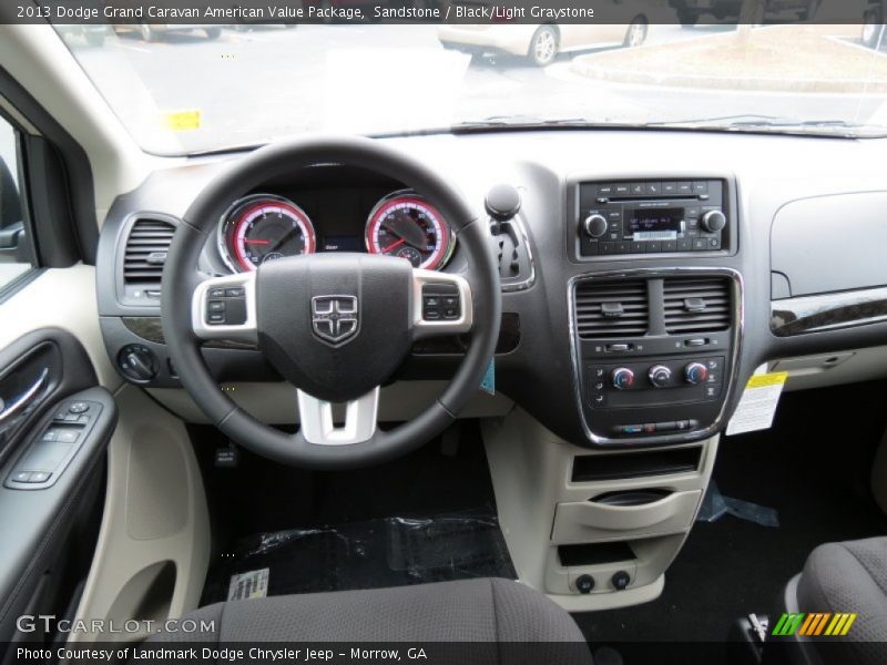 Sandstone / Black/Light Graystone 2013 Dodge Grand Caravan American Value Package