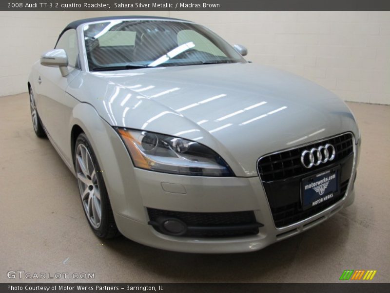 Sahara Silver Metallic / Madras Brown 2008 Audi TT 3.2 quattro Roadster