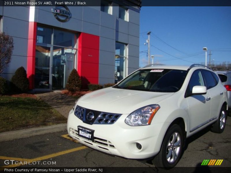 Pearl White / Black 2011 Nissan Rogue SV AWD