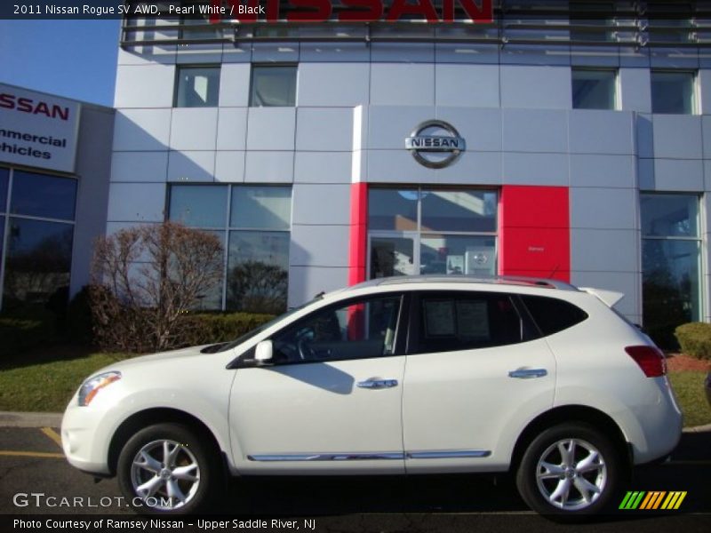 Pearl White / Black 2011 Nissan Rogue SV AWD
