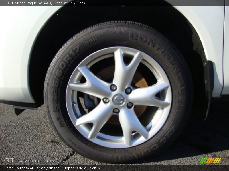 Pearl White / Black 2011 Nissan Rogue SV AWD