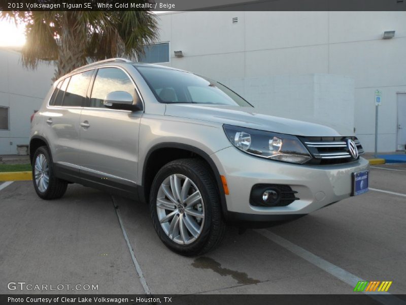 White Gold Metallic / Beige 2013 Volkswagen Tiguan SE