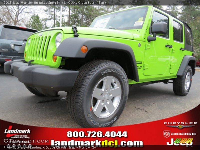 Gecko Green Pearl / Black 2013 Jeep Wrangler Unlimited Sport S 4x4