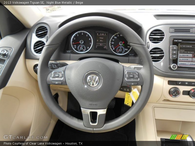 Night Blue Metallic / Beige 2013 Volkswagen Tiguan SE