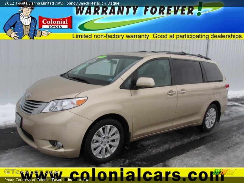 Sandy Beach Metallic / Bisque 2012 Toyota Sienna Limited AWD