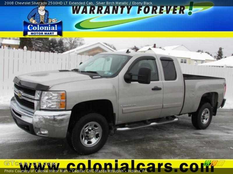Silver Birch Metallic / Ebony Black 2008 Chevrolet Silverado 2500HD LT Extended Cab