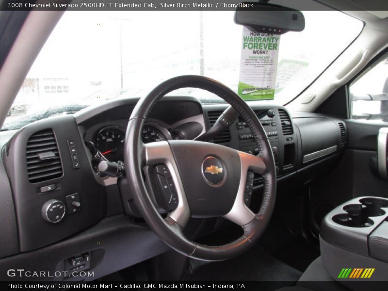 Silver Birch Metallic / Ebony Black 2008 Chevrolet Silverado 2500HD LT Extended Cab