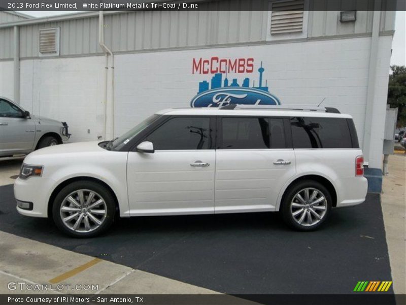 White Platinum Metallic Tri-Coat / Dune 2013 Ford Flex Limited