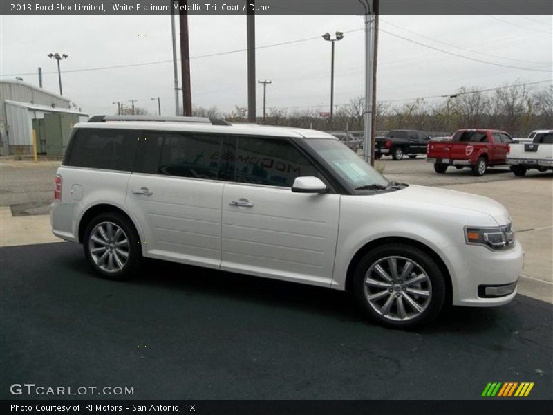 White Platinum Metallic Tri-Coat / Dune 2013 Ford Flex Limited