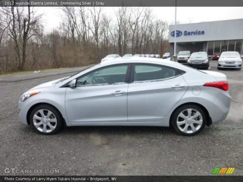 Shimmering Silver / Gray 2012 Hyundai Elantra Limited
