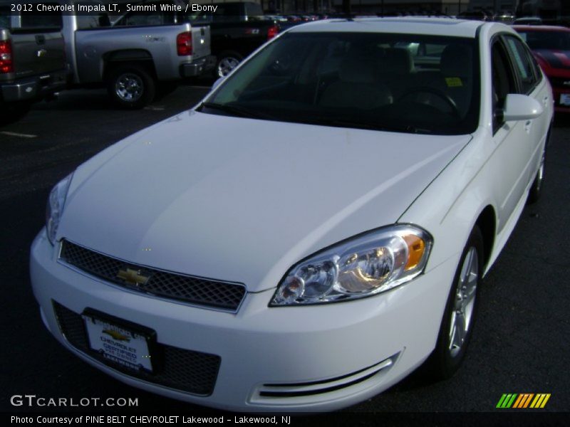 Summit White / Ebony 2012 Chevrolet Impala LT