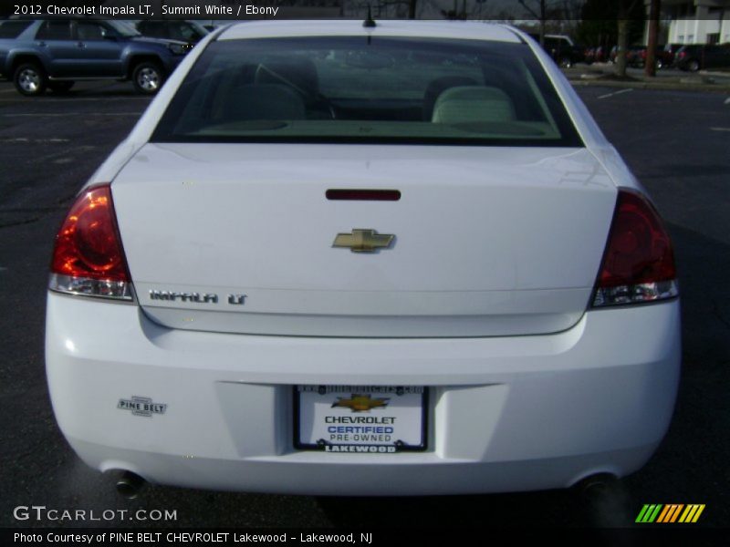 Summit White / Ebony 2012 Chevrolet Impala LT
