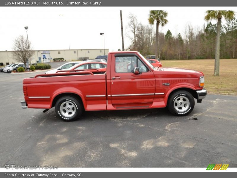 Crimson Red / Grey 1994 Ford F150 XLT Regular Cab