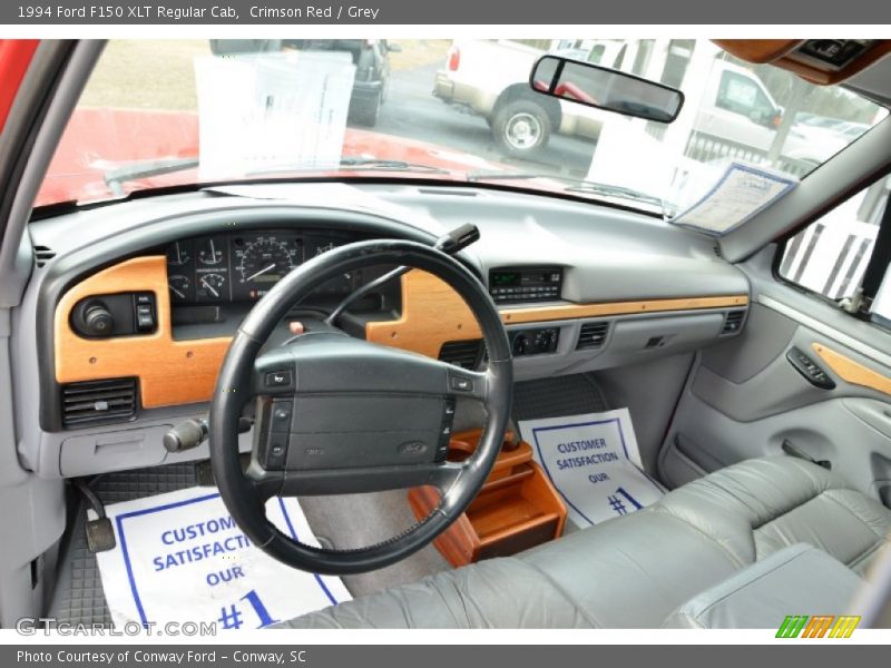 Crimson Red / Grey 1994 Ford F150 XLT Regular Cab