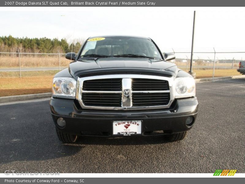 Brilliant Black Crystal Pearl / Medium Slate Gray 2007 Dodge Dakota SLT Quad Cab
