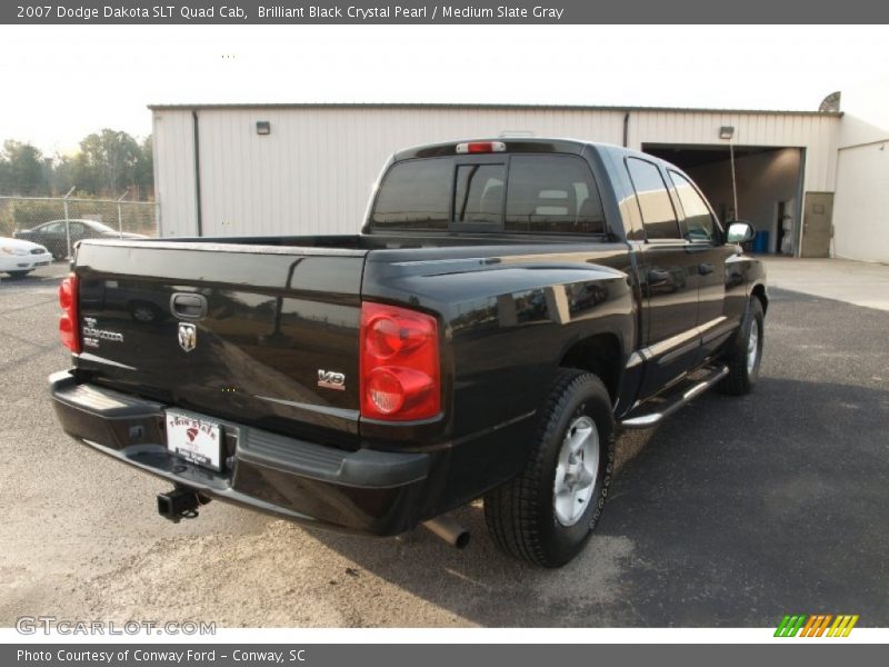 Brilliant Black Crystal Pearl / Medium Slate Gray 2007 Dodge Dakota SLT Quad Cab
