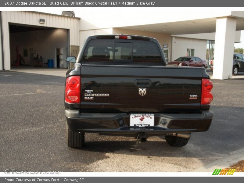 Brilliant Black Crystal Pearl / Medium Slate Gray 2007 Dodge Dakota SLT Quad Cab