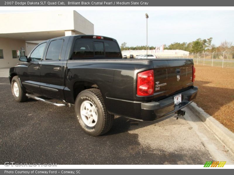 Brilliant Black Crystal Pearl / Medium Slate Gray 2007 Dodge Dakota SLT Quad Cab