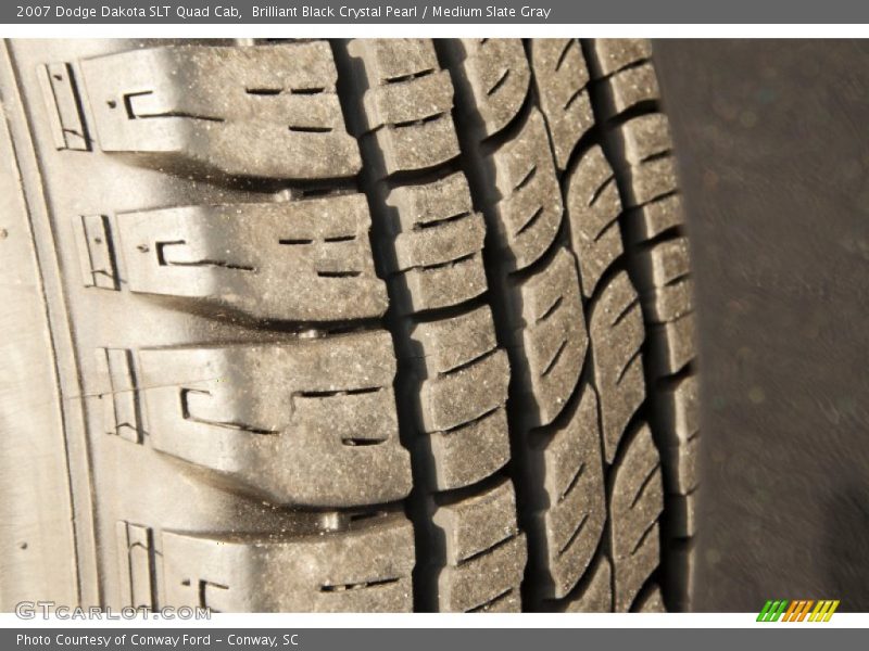 Brilliant Black Crystal Pearl / Medium Slate Gray 2007 Dodge Dakota SLT Quad Cab