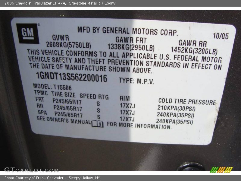 Graystone Metallic / Ebony 2006 Chevrolet TrailBlazer LT 4x4