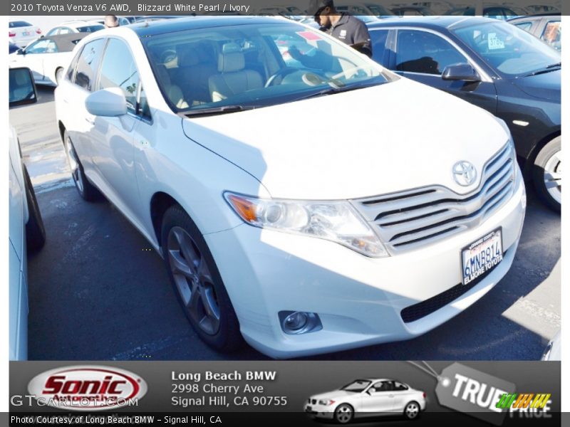 Blizzard White Pearl / Ivory 2010 Toyota Venza V6 AWD