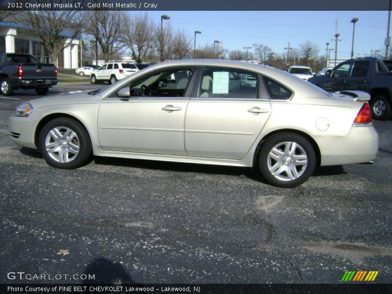 Gold Mist Metallic / Gray 2012 Chevrolet Impala LT