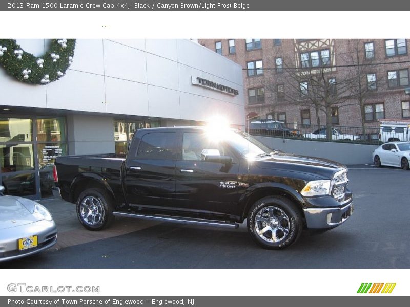 Black / Canyon Brown/Light Frost Beige 2013 Ram 1500 Laramie Crew Cab 4x4