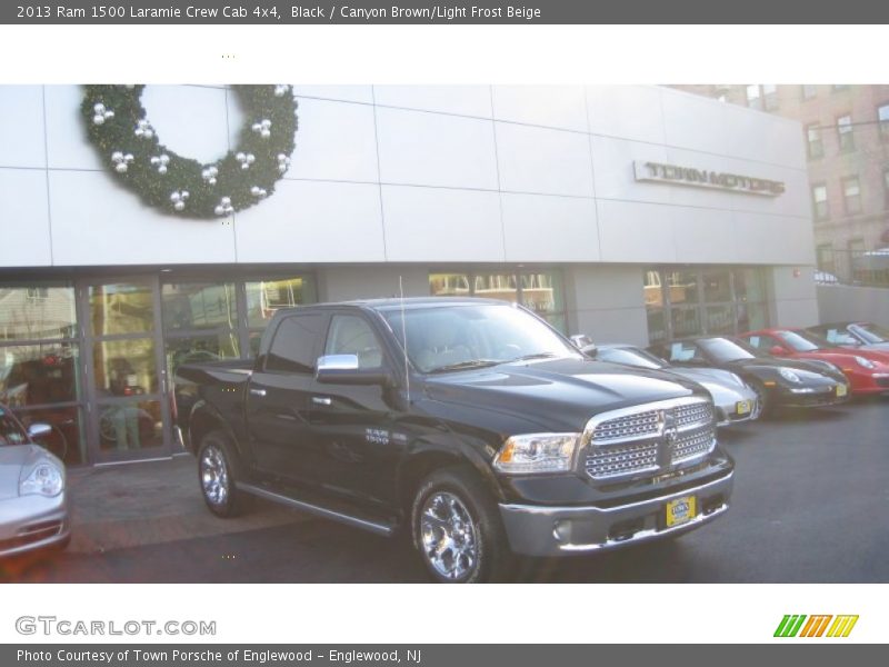 Black / Canyon Brown/Light Frost Beige 2013 Ram 1500 Laramie Crew Cab 4x4