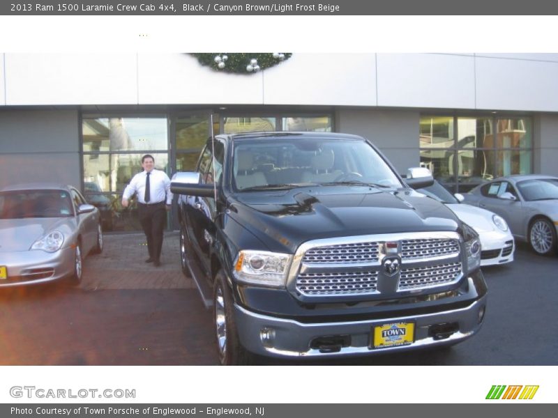 Black / Canyon Brown/Light Frost Beige 2013 Ram 1500 Laramie Crew Cab 4x4