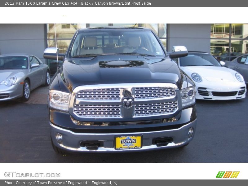Black / Canyon Brown/Light Frost Beige 2013 Ram 1500 Laramie Crew Cab 4x4