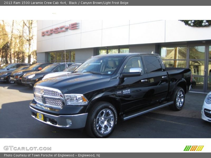 Black / Canyon Brown/Light Frost Beige 2013 Ram 1500 Laramie Crew Cab 4x4