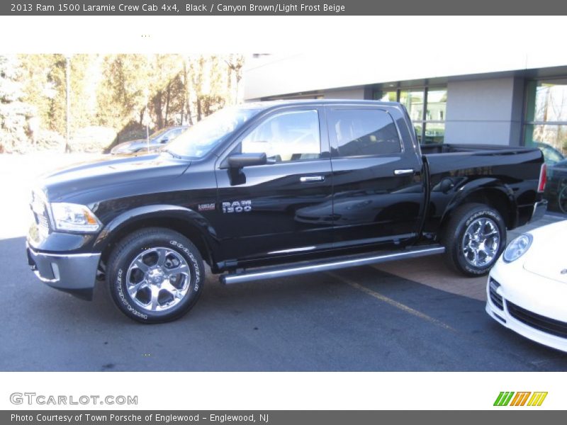 Black / Canyon Brown/Light Frost Beige 2013 Ram 1500 Laramie Crew Cab 4x4