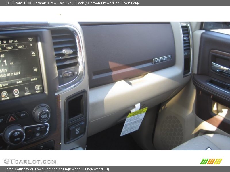 Black / Canyon Brown/Light Frost Beige 2013 Ram 1500 Laramie Crew Cab 4x4